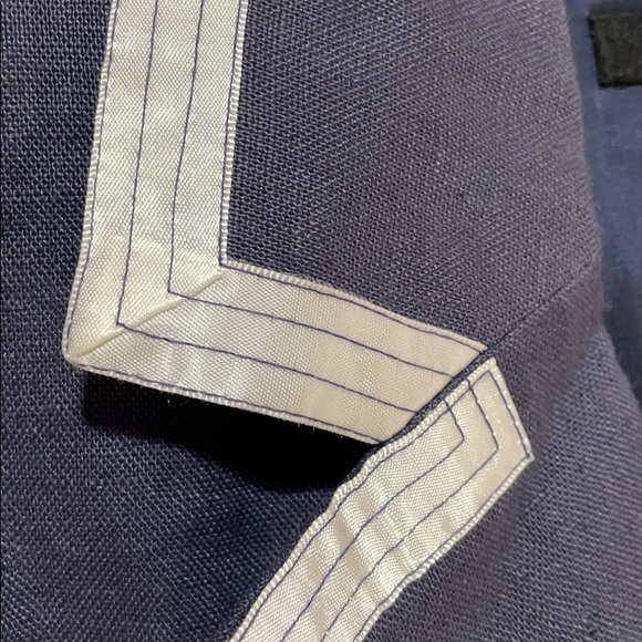 Script 12 blue linen jacket white ribbon trim NWT - Picture 4 of 12
